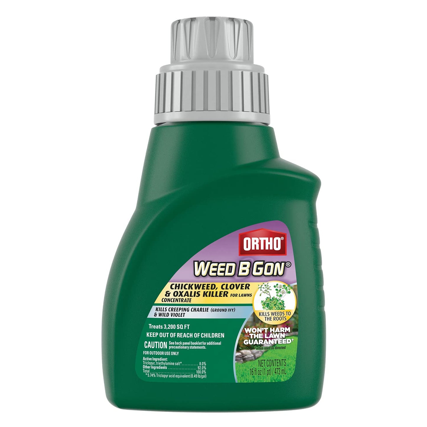 Ortho Weed B Gon - Chickweed, Clover & Oxalis Killer Concentrate | Kills Creeping Charlie, 16 Fl. Oz