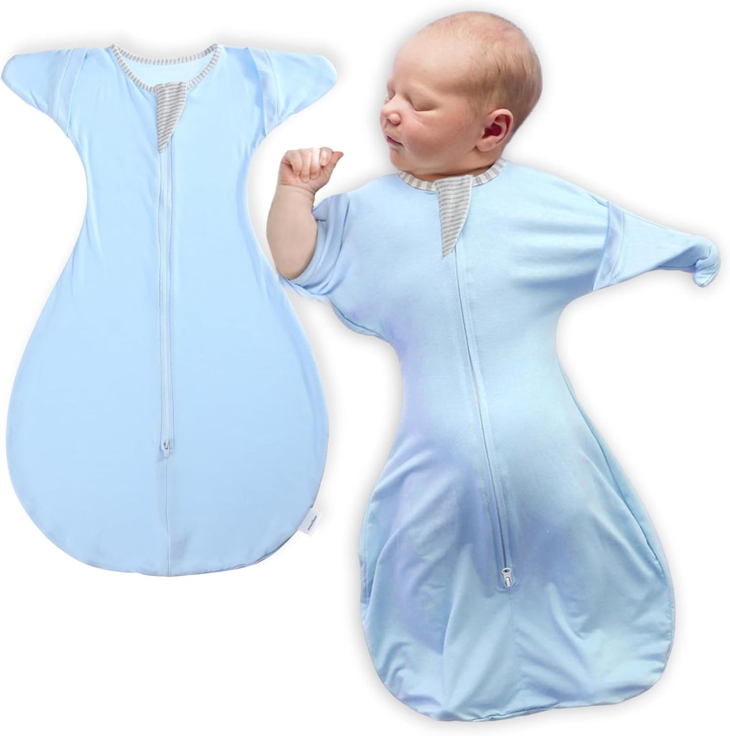 Skiennix Baby Sleep Swaddle - 2-Way Zipper Sleep Sack for Newborns (Honey Cream, Small 0-3 Months)