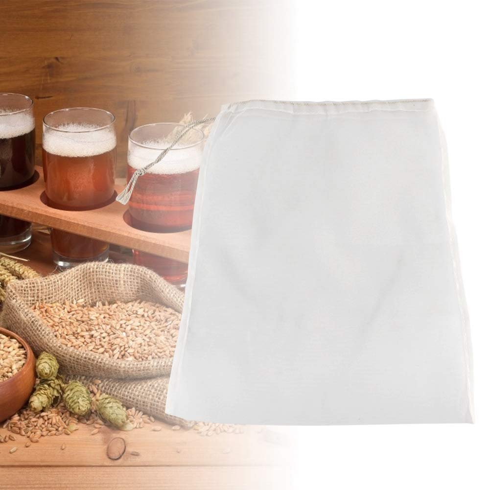 100 Mesh Food Grade Wine Filter Bag Reusable Home Brew Beer Making Extra Fine Extraction Sack Best for Straining Food Nut Milk Brewing Needs(28x45cm)
