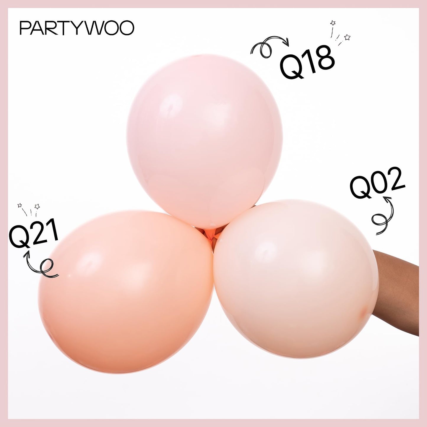 PartyWoo Baby Pink Balloons 100pcs Different Sizes of 36 18 12 10 5 Inch Pastel Light Pale Pink Balloon Arch Kit for Baby Shower Gender Reveal Wedding Princess Birthday Party Decorations Pink-Q18