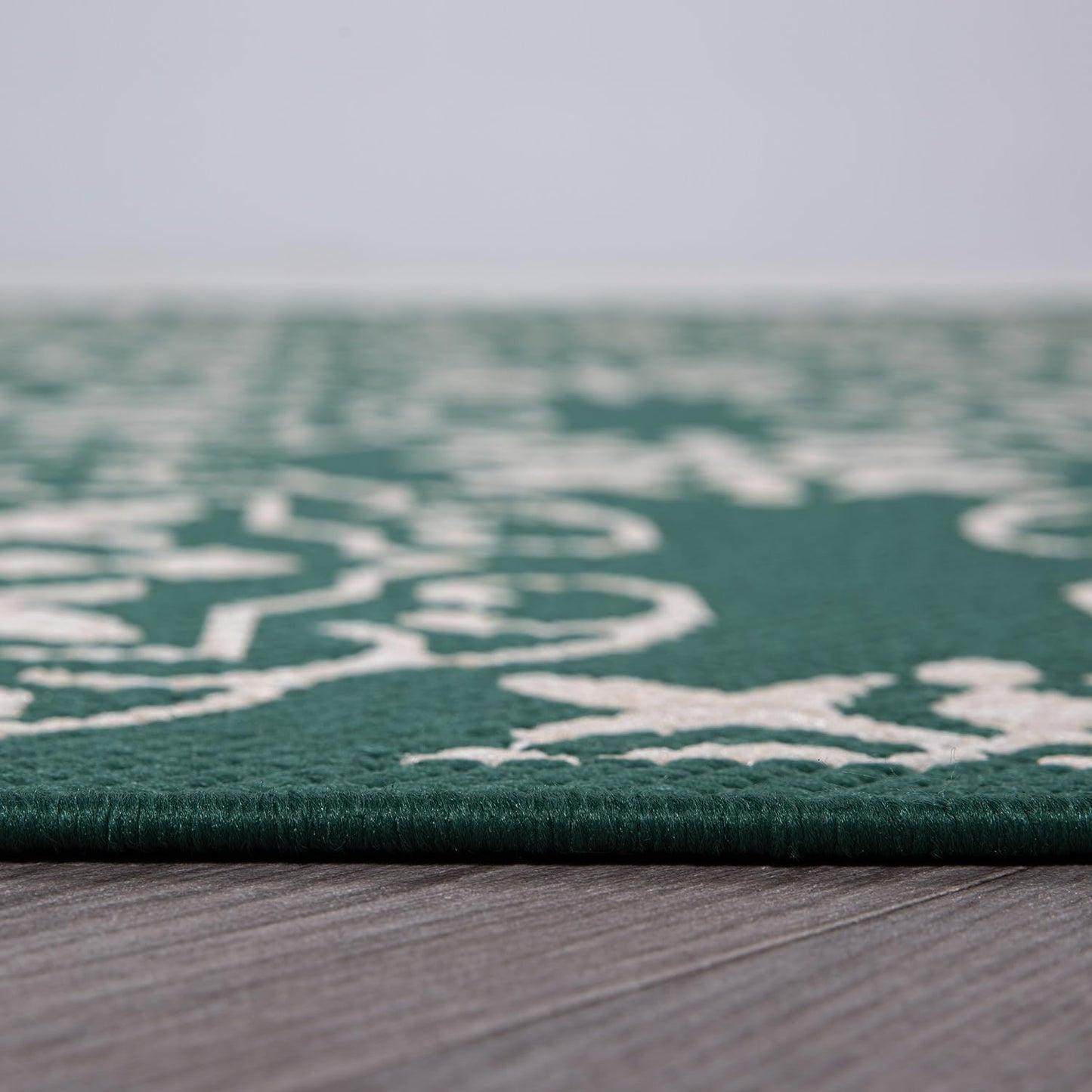 Rugshop Budelli Transitional Geometric Textured Flat Weave Easy Cleaning Outdoor Rugs for Deck,Patio,Backyard Indoor/Outdoor Area Rug 5' x 7' Green