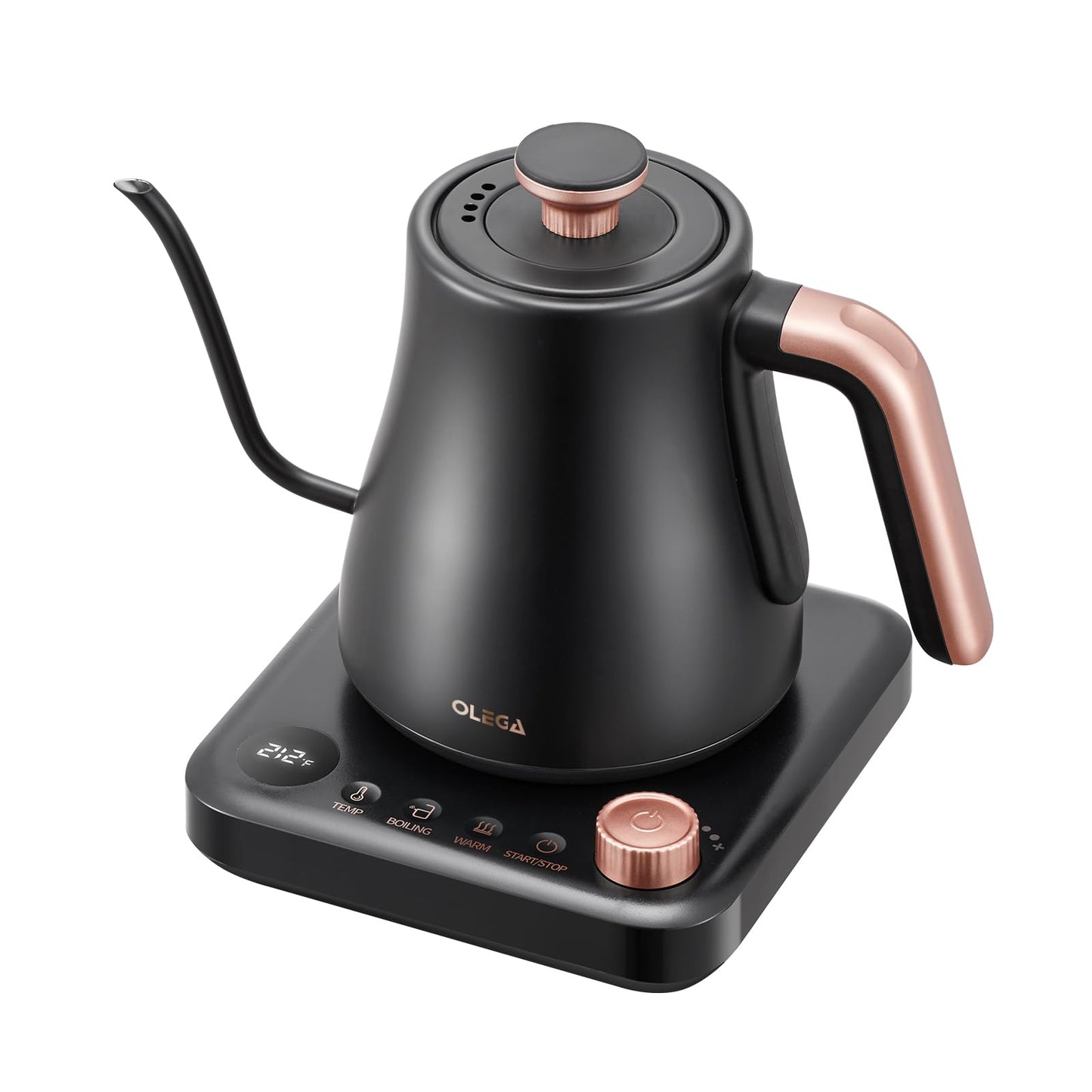 OLEGA Gooseneck Electric Kettle: 1000W Electric Kettles with Temperature Control 0.8L Stainless Steel Electric Tea Kettle Gooseneck Kettle for Coffee Tea Keep Warm (Black)