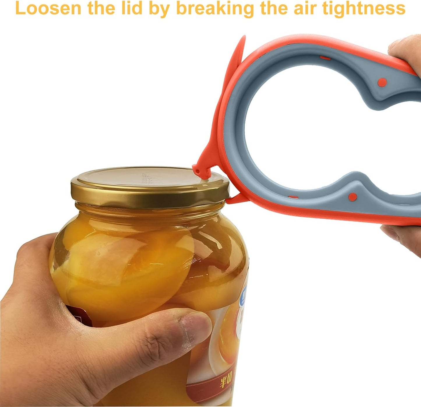 Otstar Jar Opener | Easy Grip Bottle & Can Opener for Seniors with Arthritis - Orange