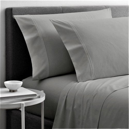 Cottingon, Premium 100% Egyptian Cotton 4 PC Sheet Set 15" Deep, Light Grey-Olympic Queen