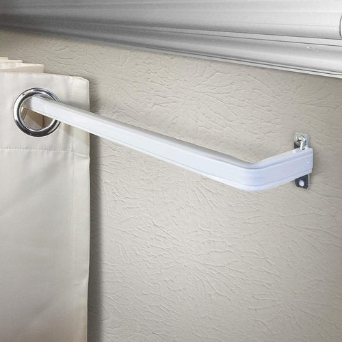 Blu-Pier Tech Heavy Duty Curtain Rod - Adjustable 28 to 48-Inch Width, White | Includes Hardware (Pack of 2)