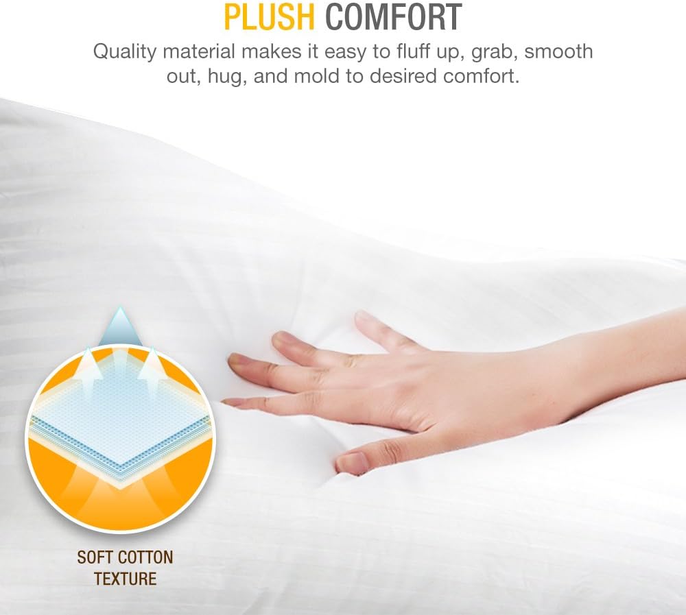Premium Gel Pillow - Luxury Plush Soft Bed Pillows for Home & Hotel | Standard Size White, Pack of 2