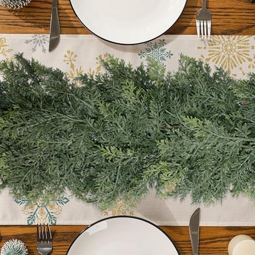 Cyitimo 9FT Lush Artificial Cedar Garland for Christmas Decorations, Full & Realistic Faux Greenery