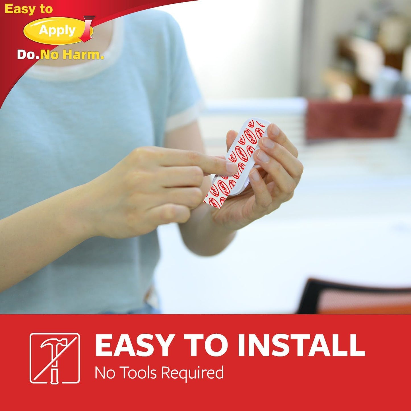 Sinfuo Heavy-Duty Wall Hooks - 32 Small Wire Hooks with 36 Damage-Free Adhesive Strips for Keys & Coats