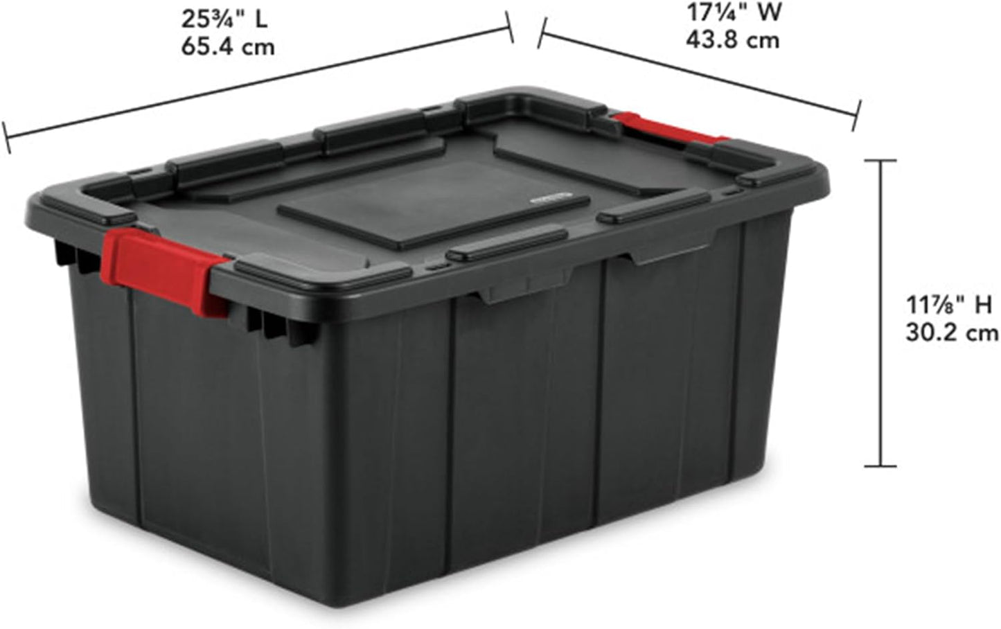 Sterilite 6-Pack Industrial Tote - Heavy-Duty 15 Gallon Plastic Storage Bins with Lids | Black Organizing Solution