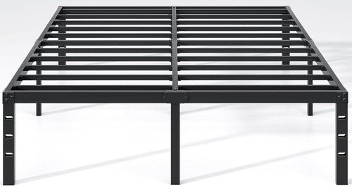 Jetonix Metal Bed Frame - Queen Size with Storage Space | Heavy-Duty, Easy Assembly, No Box Spring Needed, Black, 14 Inch