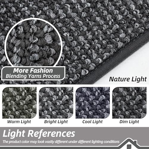 Kitchen Runner Rug 24x60 Charcoal Non-Slip Floor Mat Durable Absorbent