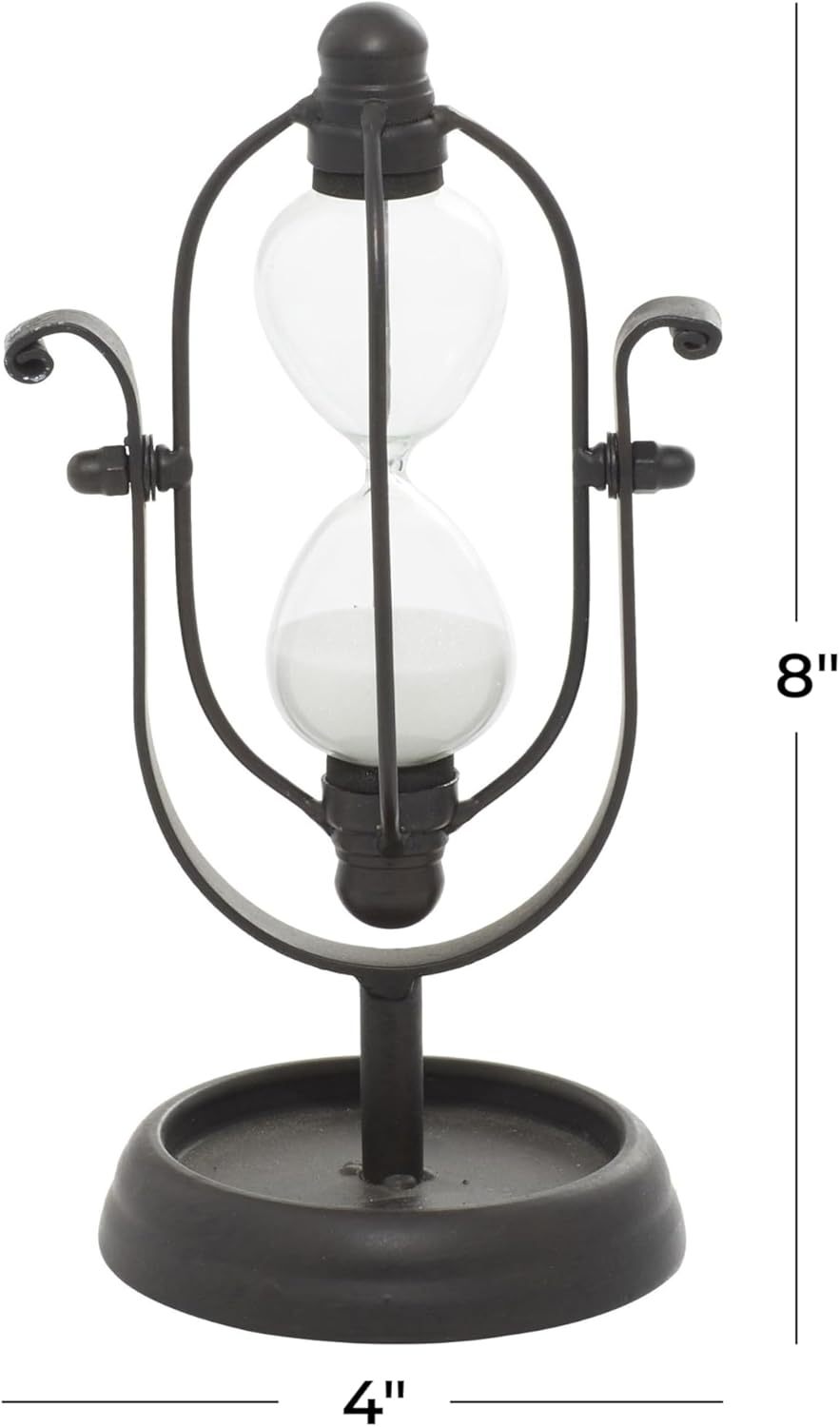 Traditional Black Metal Timer - 4x4x8 Inch Decorative Home Accent