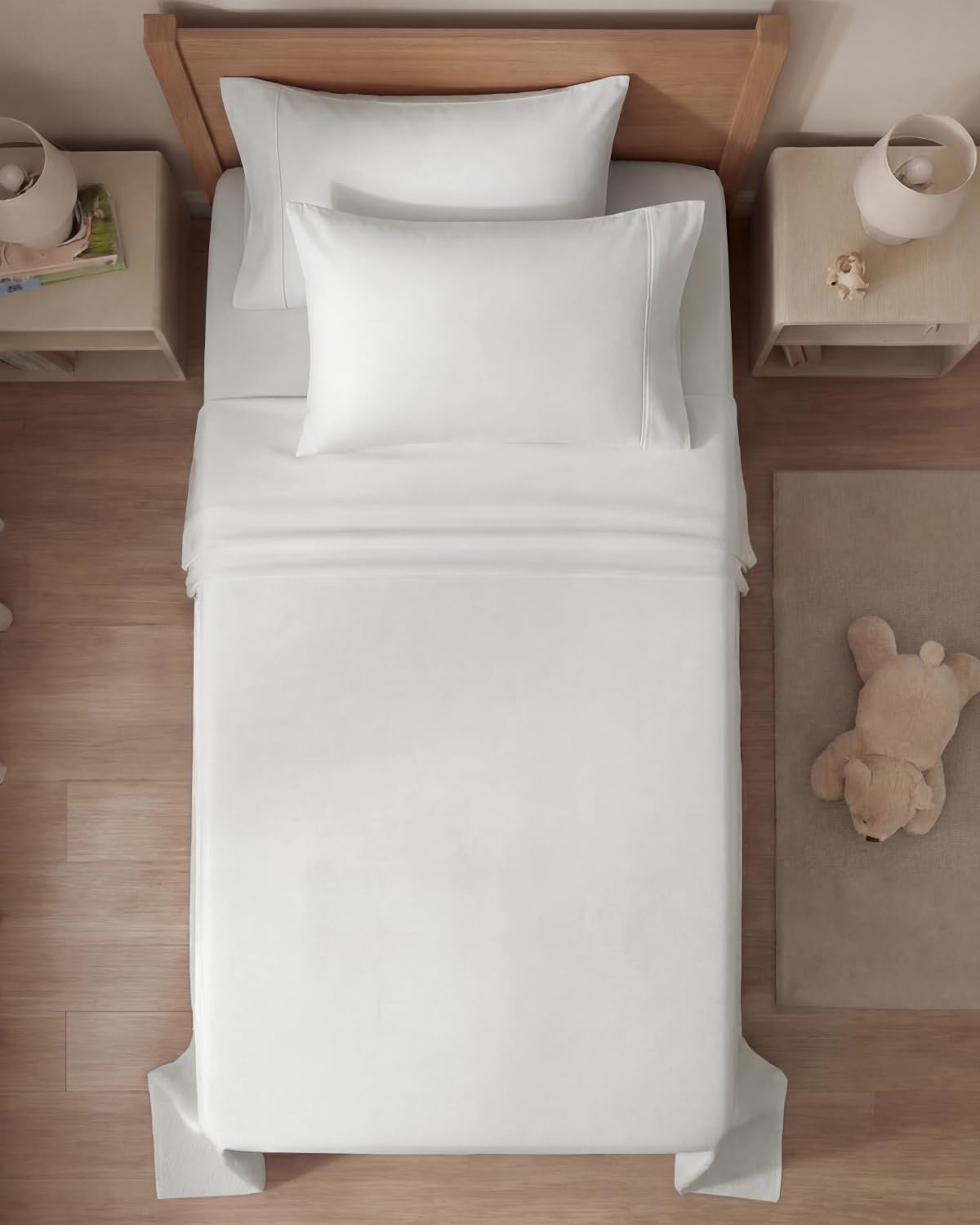 Twin 4 Piece Sheet Set - Comfy Breathable & Cooling - Ultra Soft Hotel Luxury Bedding Set w/ 8-16 Inch Deep Pockets - 1 Flat & 1 Fitted Sheet & 2 Pillowcases - Wrinkle Free & Easy Care - Antique White