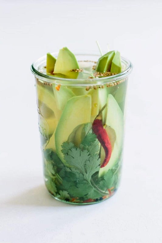 Weck Canning Jars 743 - Weck Mold Jar Made of Transparent Glass - Eco-Friendly Canning Jar - Food Storage Container with Lid Airtight - 3/4 Liter Tall Jar Includes (1 Jar, Glass Lid & Wooden Lid)