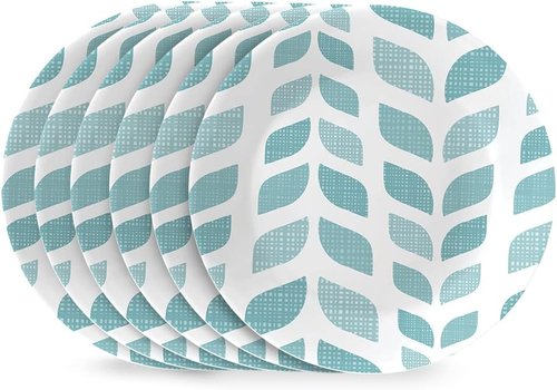 Corelle Vitrelle Salad Appetizer Plate Set - Lightweight, Chip-Resistant, 6-Piece Northern Pines Design
