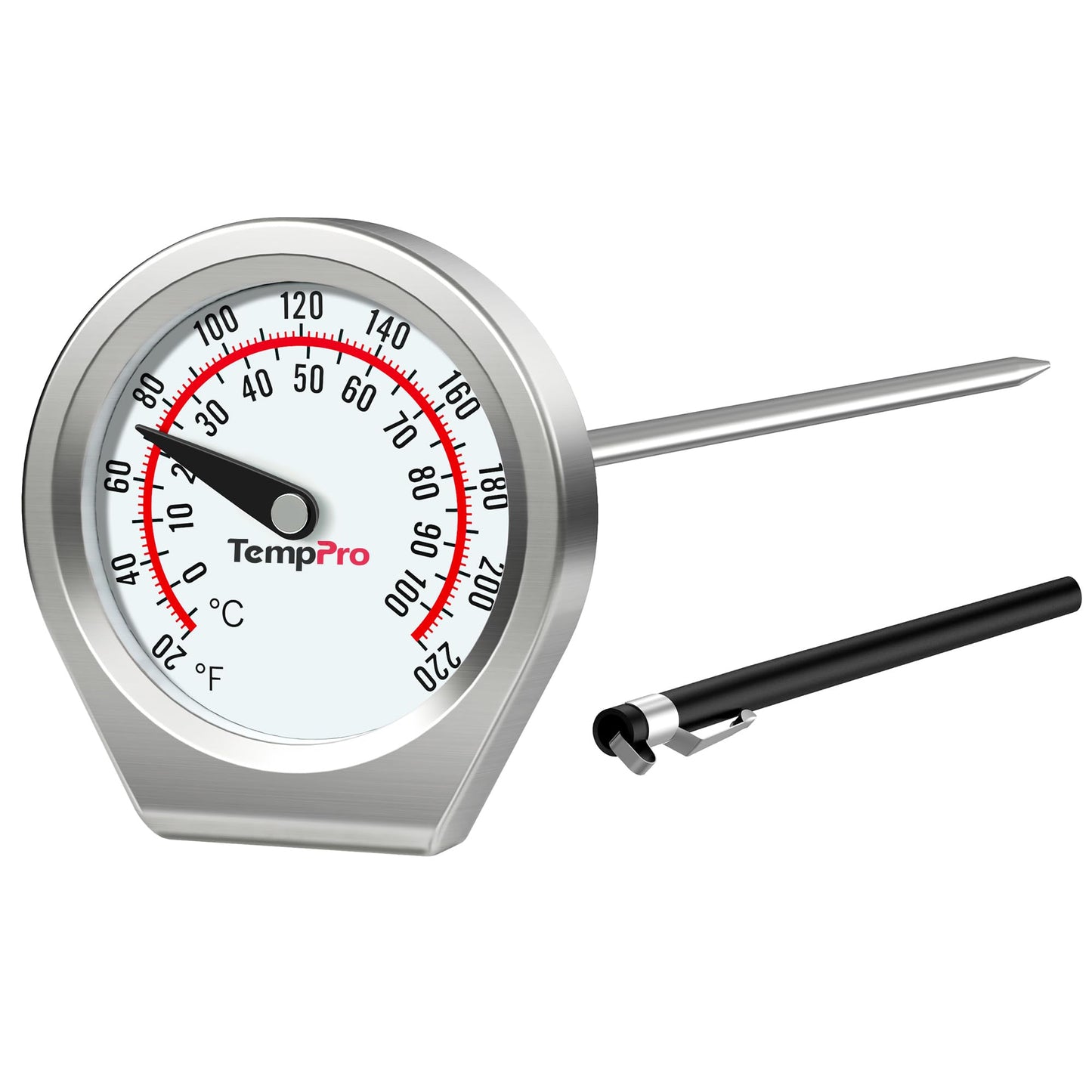 TempPro Dial Instant Read Meat Thermometer for Cooking, Grill Food Thermometer with Glass Lens, Portable Kitchen Thermometer for Liquid, Steak, Turkey Temp Checking (Previously ThermoPro)