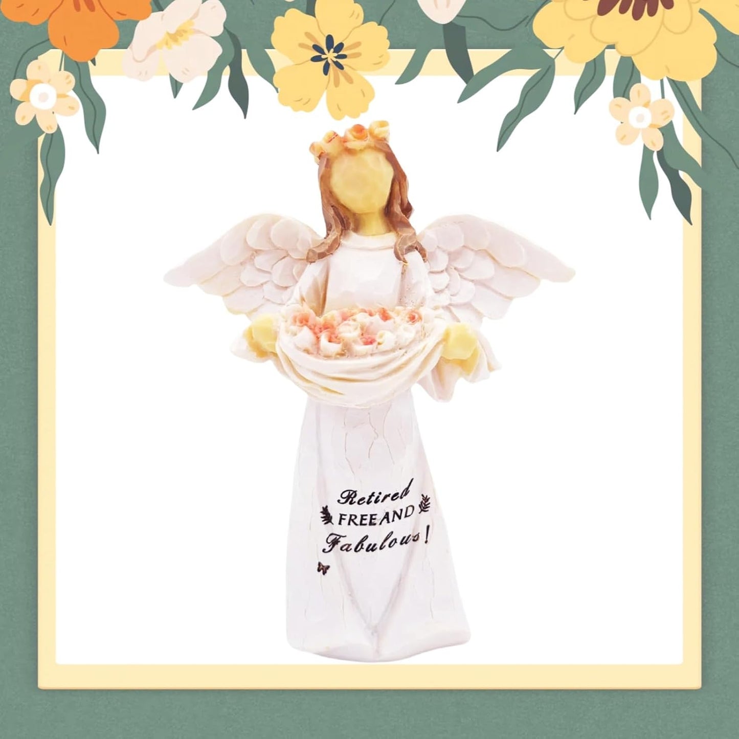 Skiennix Retirement Gift Angel Figurine - Handcrafted Sculpture for Retired Women | Free and Fabulous Decor