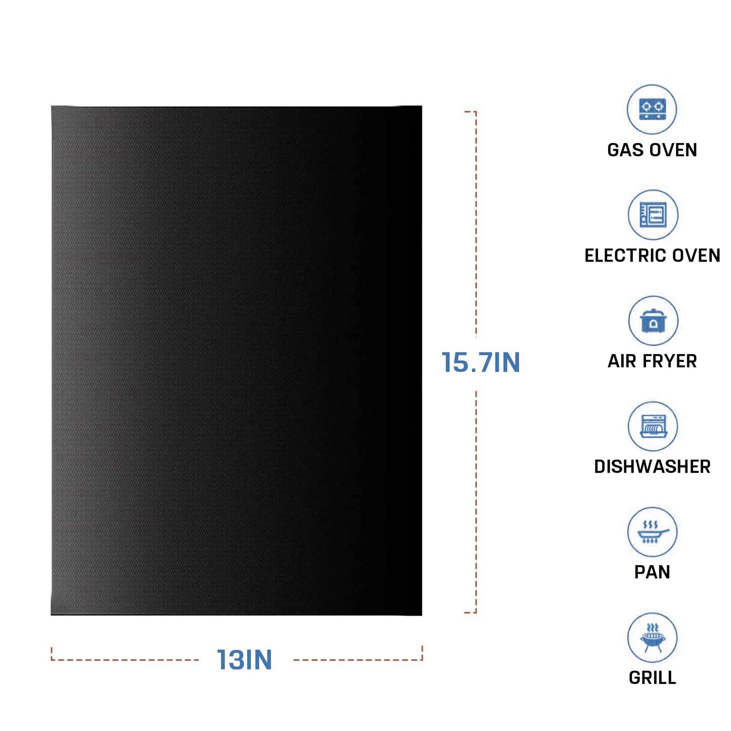 Large Oven Liners，5 PACK Heavy Duty Teflon Oven Liners,BBQ Grill Mats for Bottom of Oven for Gas, Electric and Fan Assisted Ovens，Baking Mat, Oven Protector Sheets，Reusable
