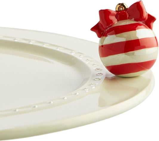 Deck The Halls Red & White Hand-Painted Ceramic Ornament | Nora Fleming Winter Decor