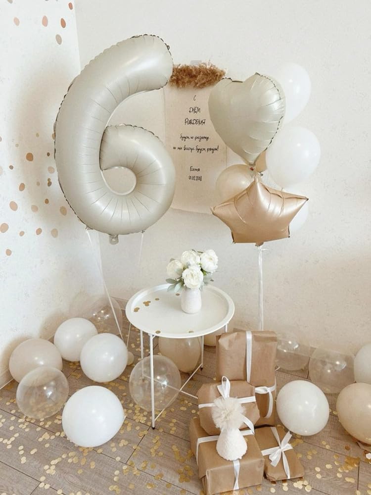 Large 40-Inch Cream White Number 4 Balloon by [Brand Name] - Perfect for Birthdays & Graduations