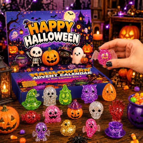 Halloween Advent Calendar 2026 - 24 Glitter Fidget Toys, Party Favors & Gifts - Variation: HALLOWEEN