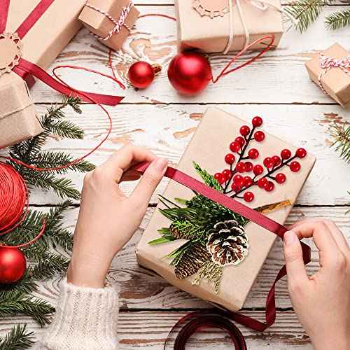 Sggvecsy 30 Pack Artificial Red Berry Stems 8.9inch Christmas Red Berry Picks Holly Berry Branches for Christmas Tree Decorations Holiday DIY Crafts Xmas Ornaments Wedding Home Decor