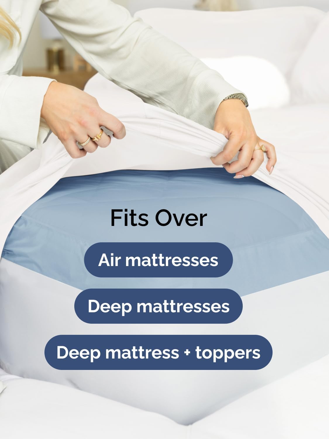 Skiennix Extra Deep Twin Sheet Set - 4-Piece Breathable Cooling Bedding - Soft, Wrinkle-Free Antique White