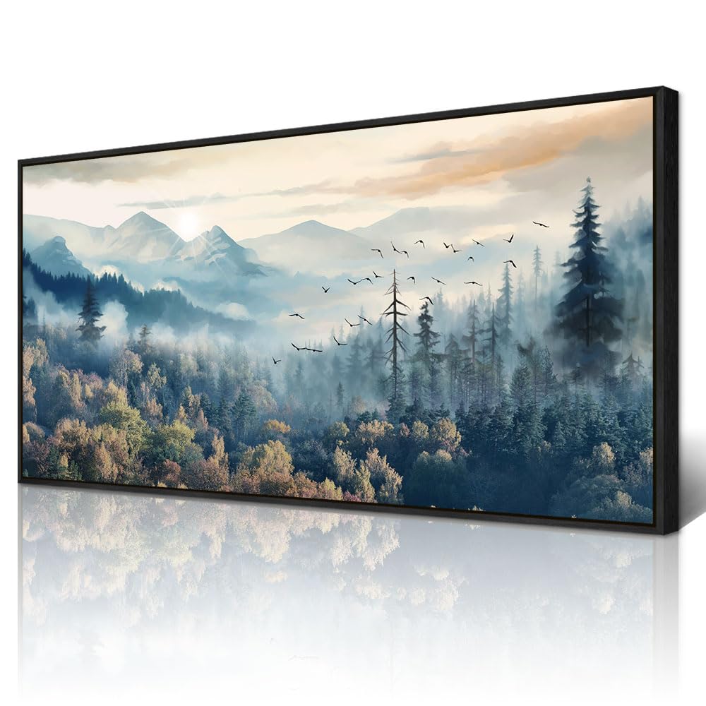 Wapluam Canvas Wall Art, Framed Landscape Forest Trees for Living Room, Bedroom, Office - Ready to Hang