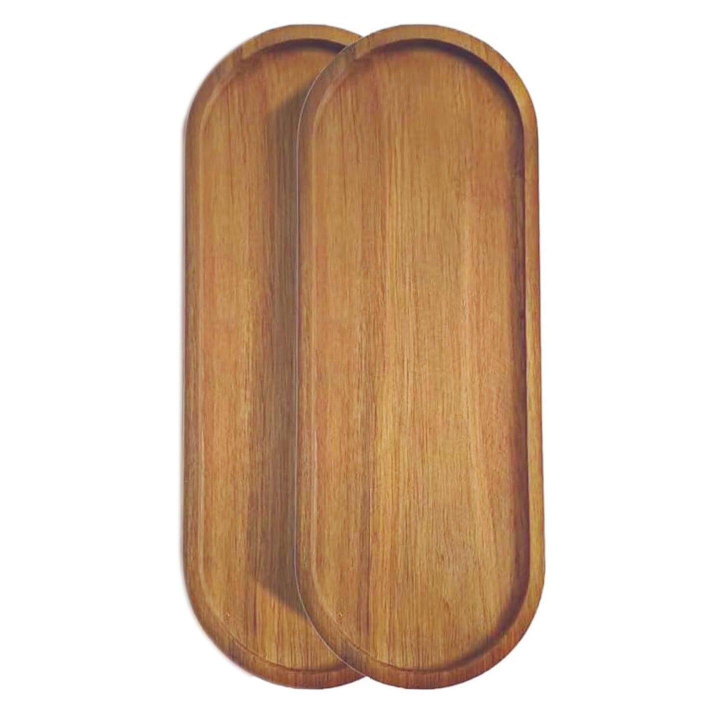 Linwnil Wood Serving Trays Charcuterie Boards Oval Wooden Plates Wood Serving Platter Cheese Dinner Plates Bulk for Dessert Snack Bread Fruit Appetizer Dishes (11.5x4Inch*12Pack)
