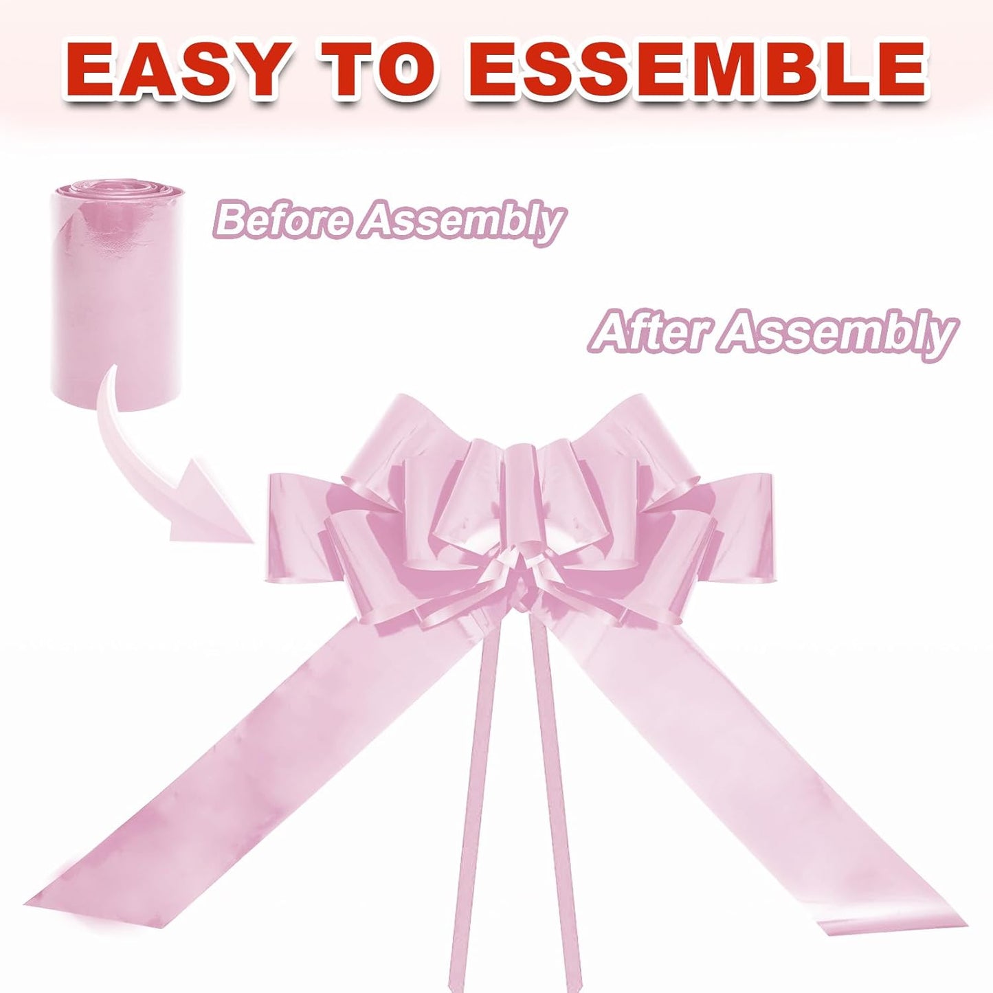 Xingshen-GTG Giant Car Bow - 30” Big Pink Pull Bow for Weddings, Birthdays & Christmas Decor