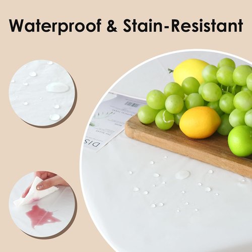 Fixwal Disposable White Plastic Tablecloth - Waterproof Rectangle 70 x 120 Inch | 8-Pack for Parties & Events