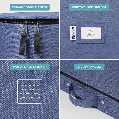 8-Piece Denim Blue Storage Hard Shell Containers Set for Moving & Organization - HOLDN’ STORAGE