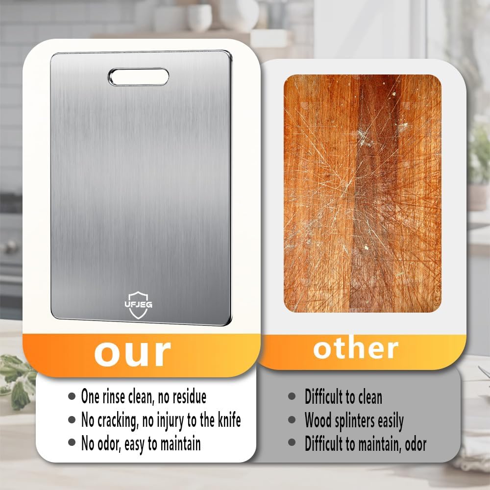 Titanium Cutting Board Set - Non-Toxic Double-Sided Kitchen Boards | 3-Piece for Meat, Vegetables & Fruits