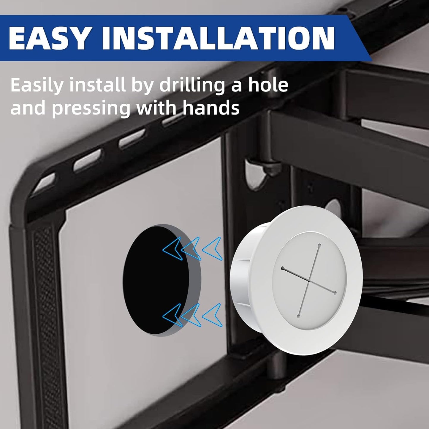 TV Wire Hider Kit - Wall Mount Cable Management System by [Brand Name] | Easy Install with 2 Pass-Throughs & Hole Saw
