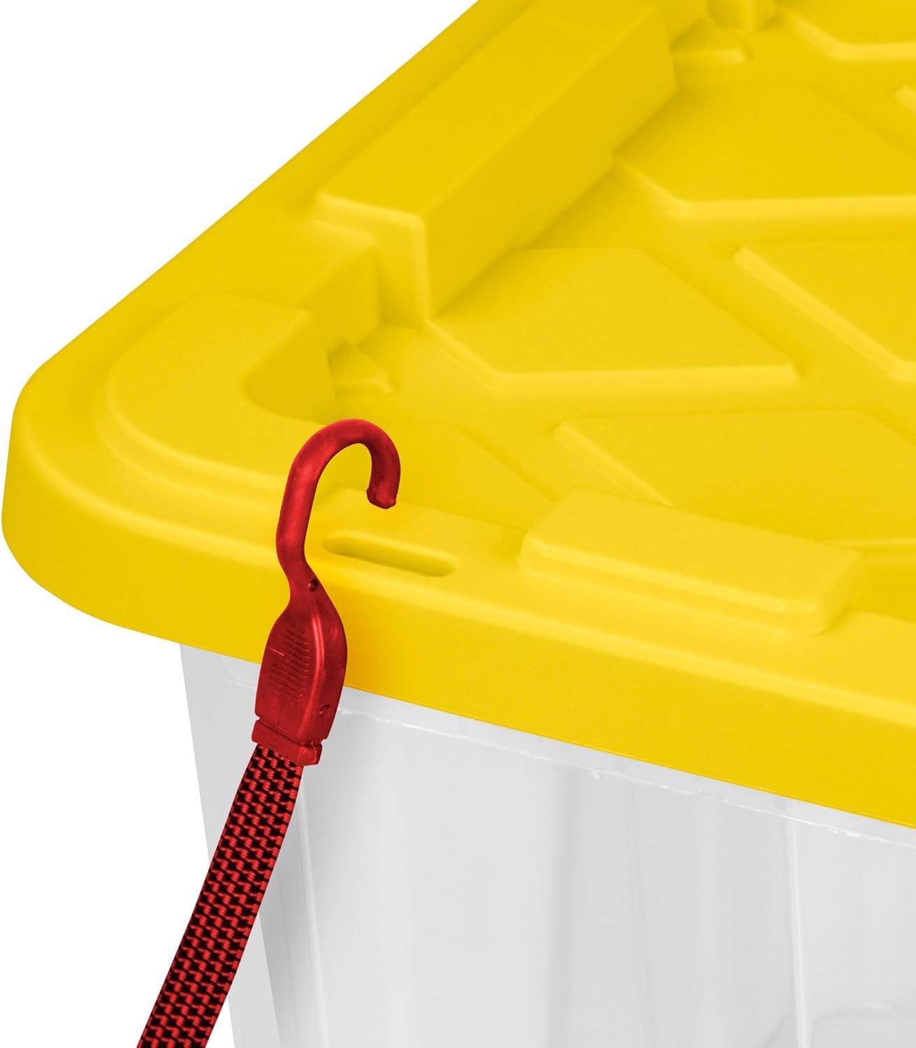 Sterilite 27 Gallon Industrial Tote - 8-Pack Clear Plastic Storage Bins with Yellow Lids for Heavy-Duty Organization