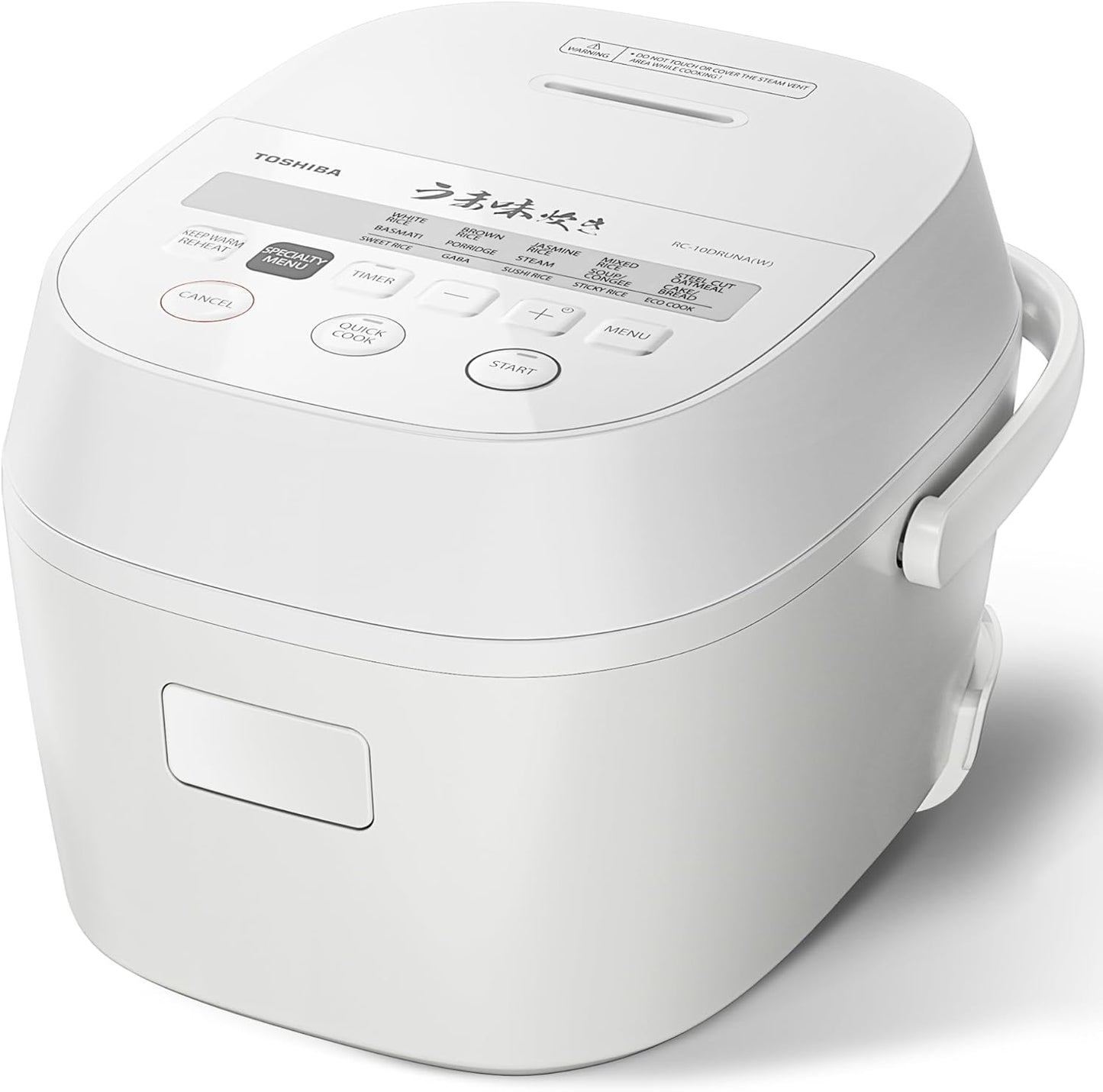 TOSHIBA Rice Cooker - 5.5-Cup Fuzzy Logic with 15-in-1 Functions & Digital Display - White