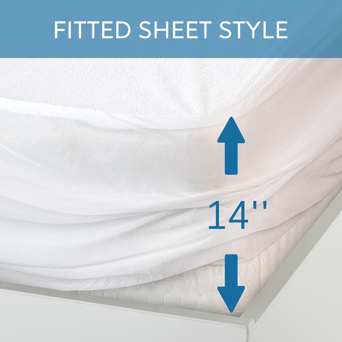 RV King Terry Mattress Protector - Waterproof & Ultra Soft Fitted Cover | 72''×80'' for 14'' Depth