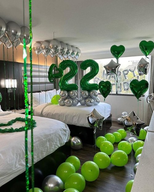 Dark Green Number 2 Balloon 40 Inch, 2nd Birthday Decoration for Toddlers Girls Boys, Sparkling 2 Number Balloon Party Decor