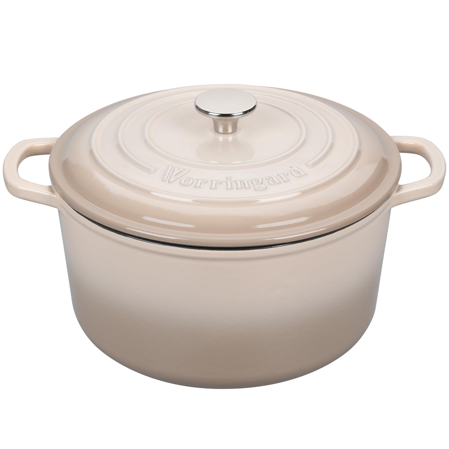 VORRINGARD Enameled Cast Iron Dutch Oven Pot with Lid, for Sourdough Bread Baking, Round Dutch Ovens, 4.5 Quart, Latte