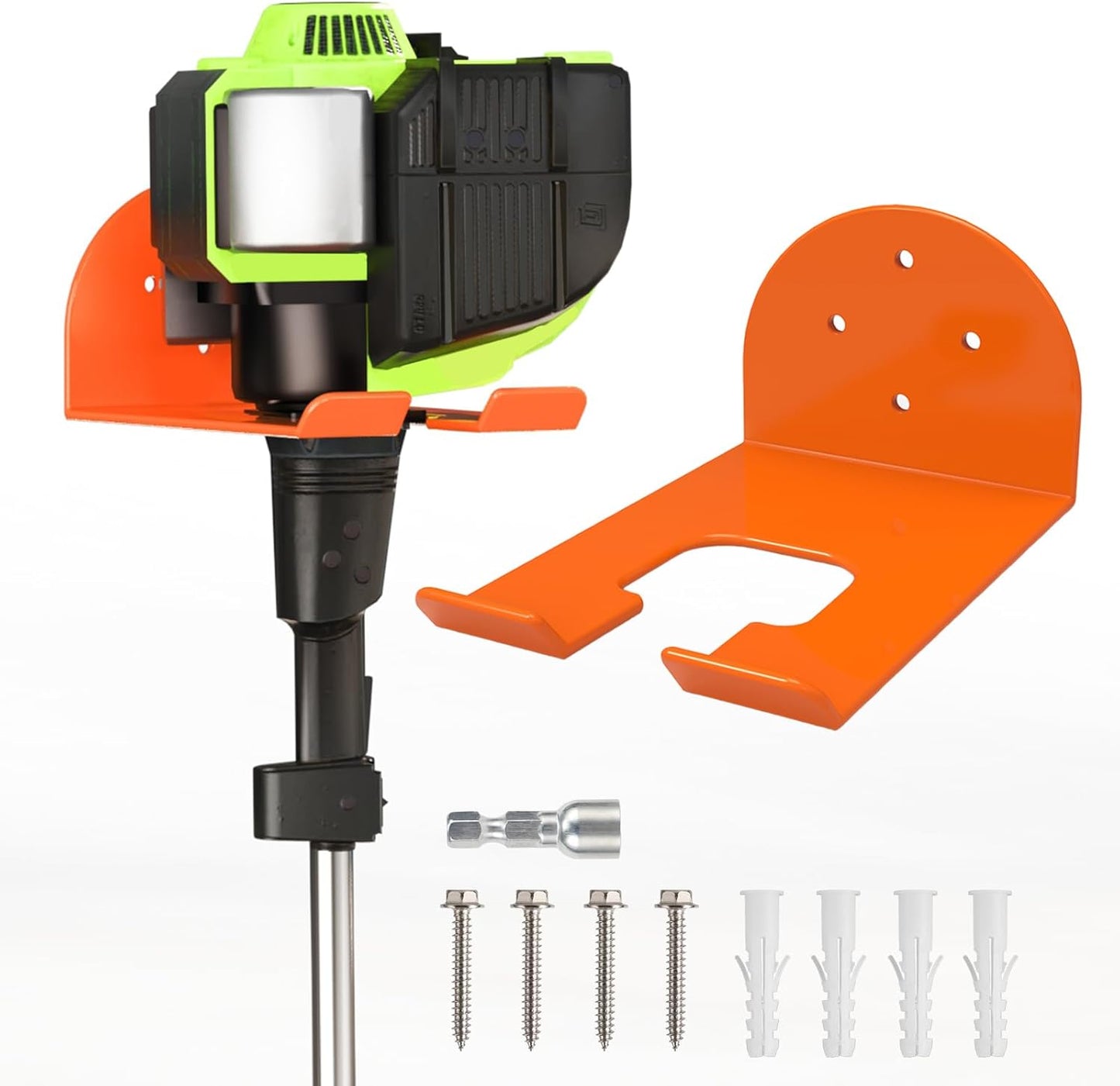 Weedeater Hanger - Heavy Duty Wall Mount Tool Holder with Rubber Coating | Organize Your Garage
