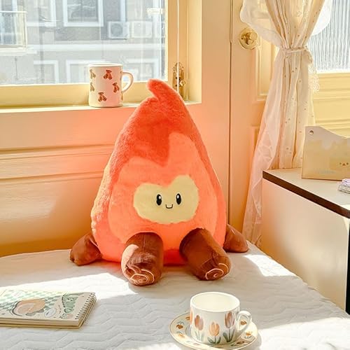 Simulation Campfire Plush Pillow, Bonfire Stuffed Plushie Toys Fake Fire Firewood Plush Pillow for Outdoor Camping Room Decor