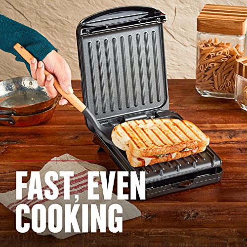 2-Serving Compact Indoor Electric Grill and Panini Press - Black