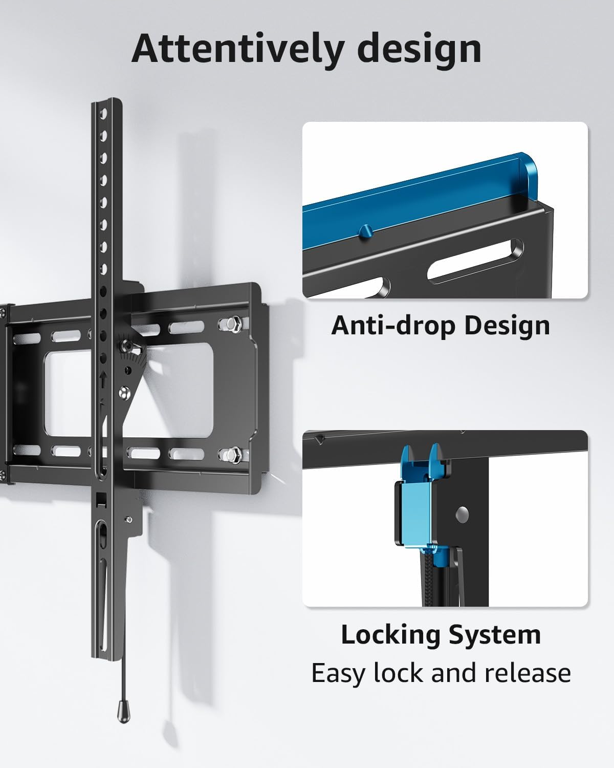 MOUNTUP Tilting TV Wall Mount Bracket - Fits 37-82 Inch Flat Screen & Curved TVs | Max VESA 600x400mm, Holds 132 lbs