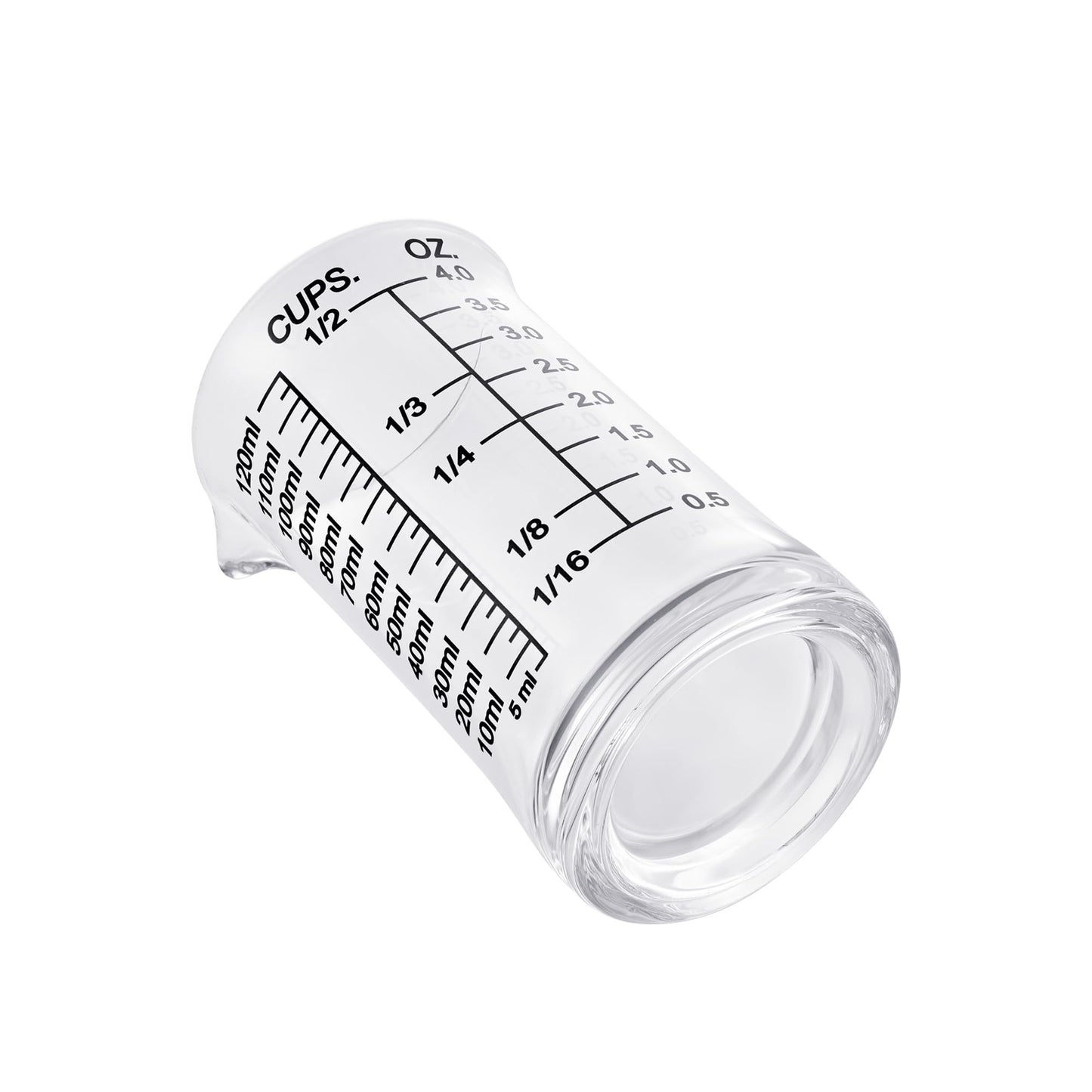 Ackers 4oz Glass Measuring Cup – Shot Glass with Ounce,Ml,Cups Markings for Kitchen & Bar(Red Line)
