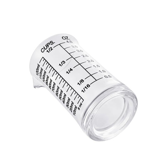 Ackers 4oz Glass Measuring Cup – Shot Glass with Ounce,Ml,Cups Markings for Kitchen & Bar(Red Line)