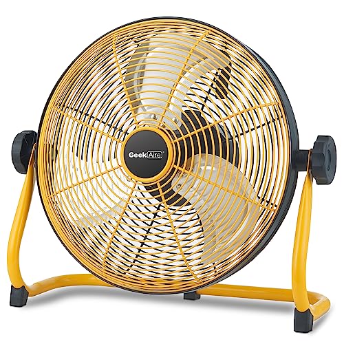 12-Inch Portable Battery Operated Fan with Metal Blade & 360° Tilt for Camping & Home