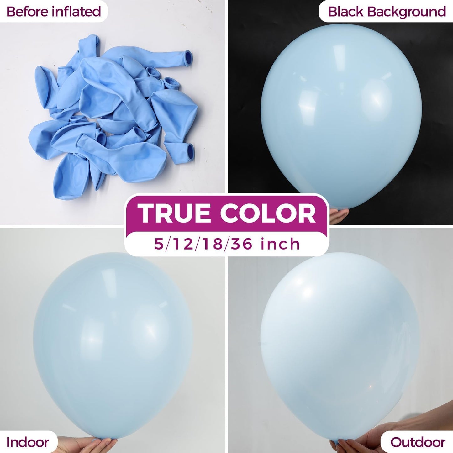 Bezente Pastel Blue Latex Party Balloons - 100 Pack 12 inch Round Helium Light Blue Bridal Blue Balloons for Wedding Bridal Shower Gender Reveal Birthday Party Decoration