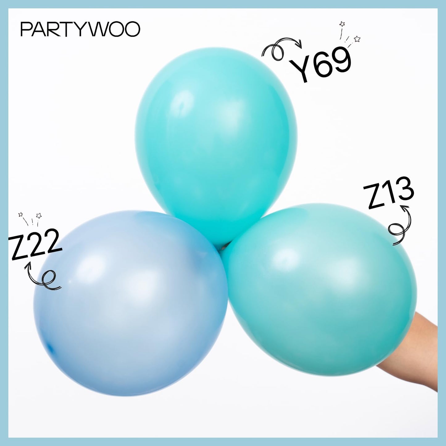 PartyWoo Pearl Teal Balloons 50 pcs 12 Inch Pearl Aqua Blue Turquoise Dark Teal Balloons for Graduation Wedding Baby Shower Bridal Shower Gender Reveal Mermaid Birthday Party Decorations Teal-Z13