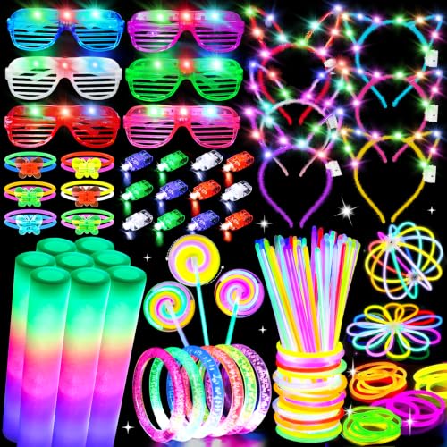 Glow in the Dark Party Supplies Set for Kids & Adults Neon Decorations