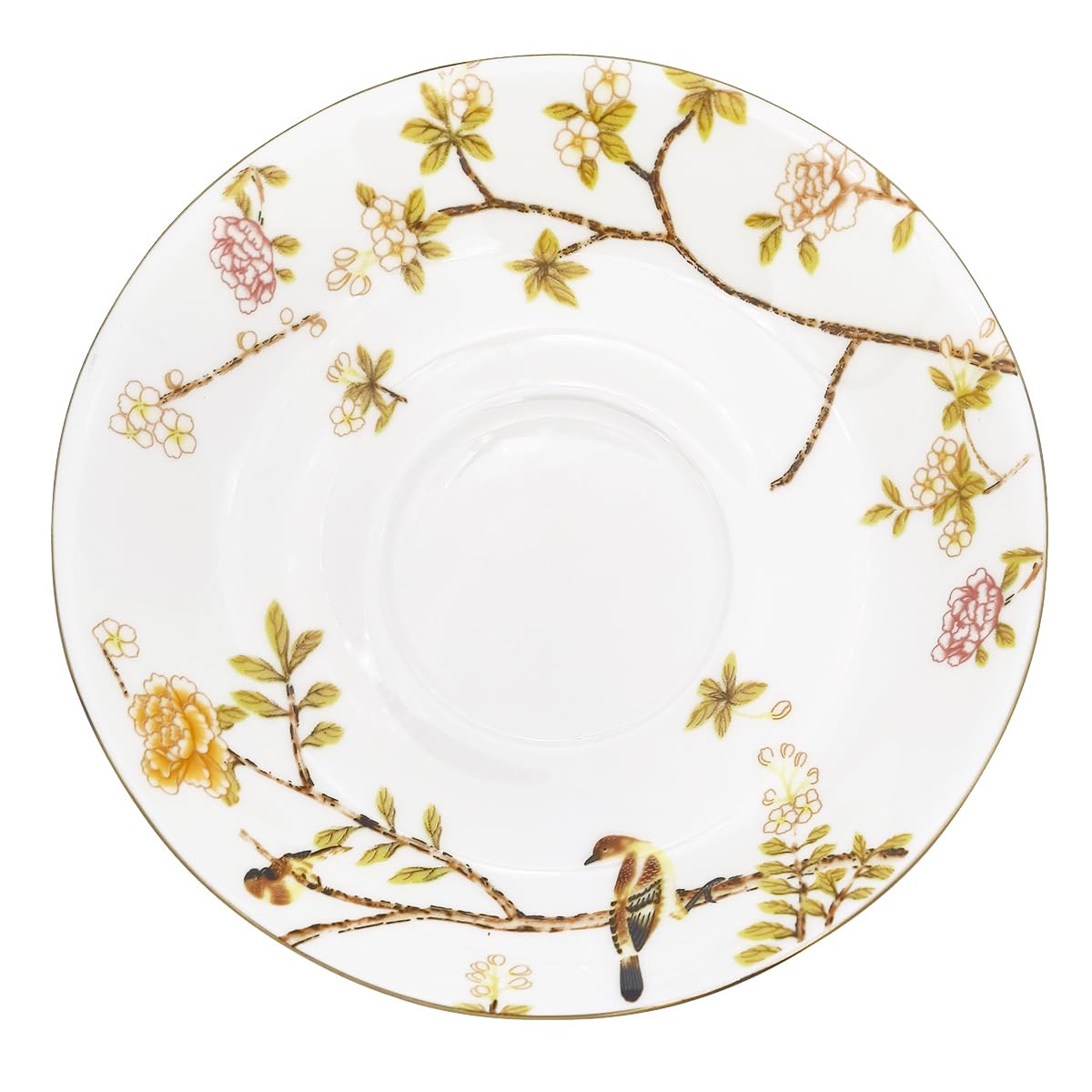 Keofoskv Tea Cups and Saucers, 7.5 OZ Floral Bone China Coffee Cup Set with Spoon, Vintage Garden Teacups with Gold Trim, Tea Cups in a Reusable Handmade Gift Box with Ribbon (Bourbon Rose 2)